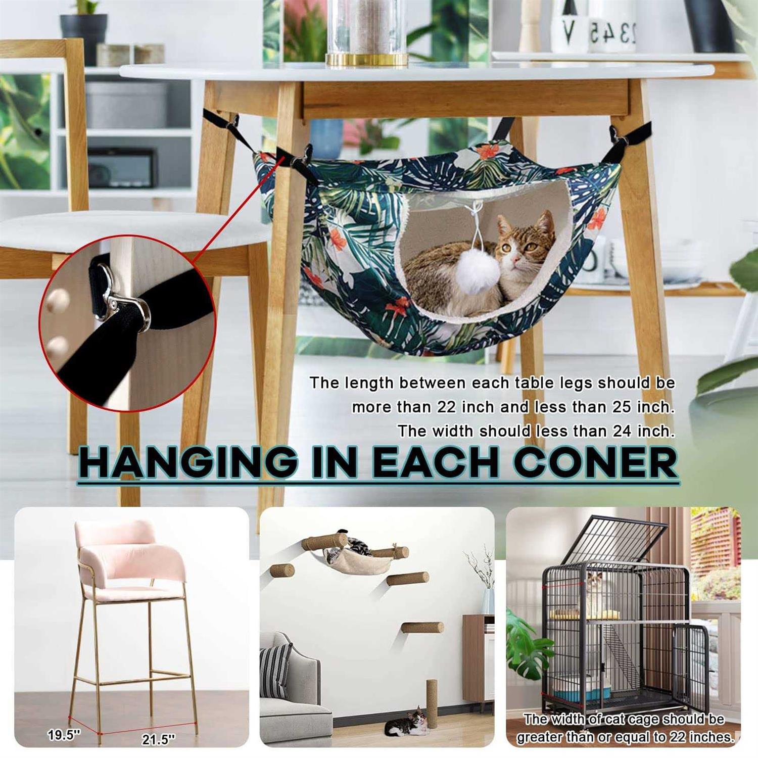 TIRTI Cat Cage Hammock, Double Layer Soft Plush Hanging Pet Bed, Suitable for Indoor Cats Kitten Ferret Hamster Rabbit or Small Animals - Nail Gallerys