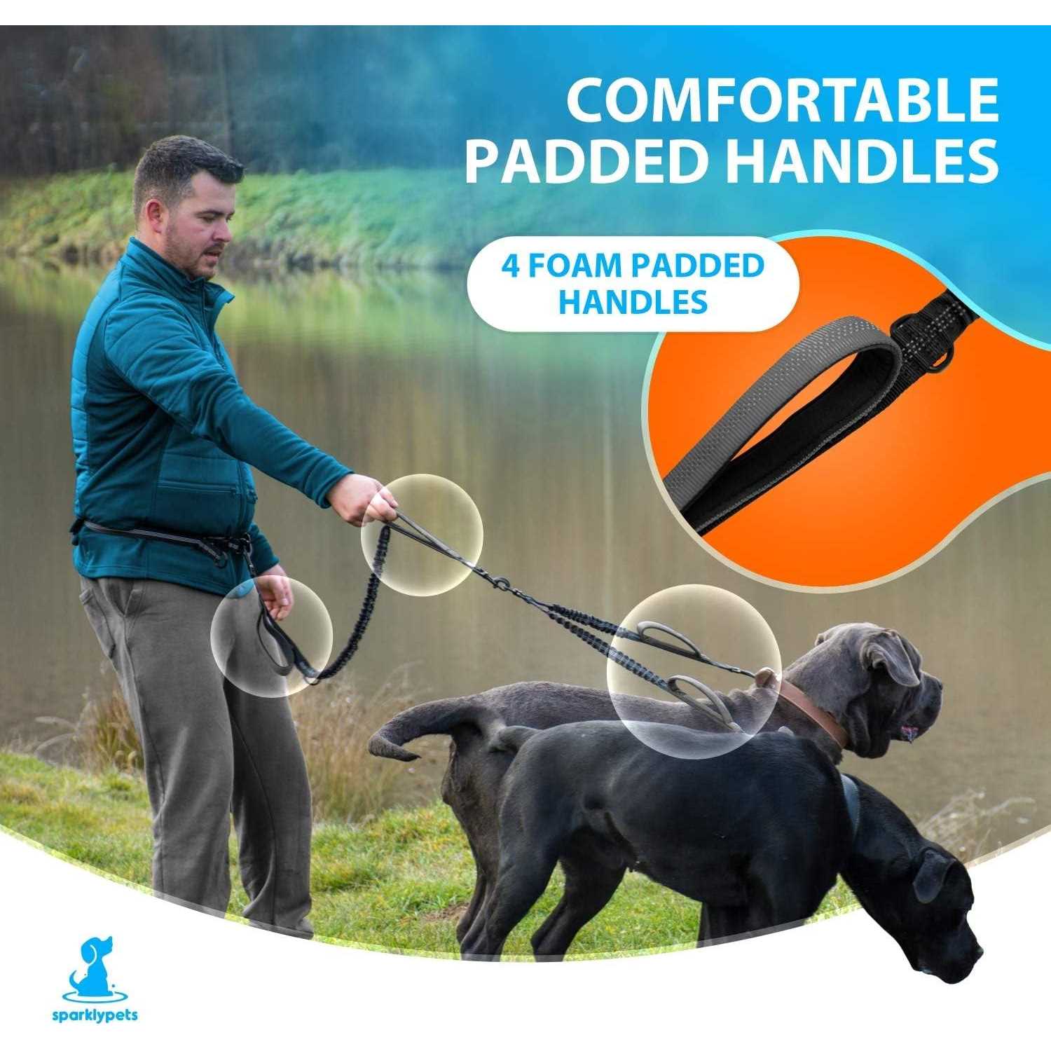 SparklyPets Hands Free Double Dog Leash Dual Dog Leash for Medium and Large Dogs - Nail Gallerys