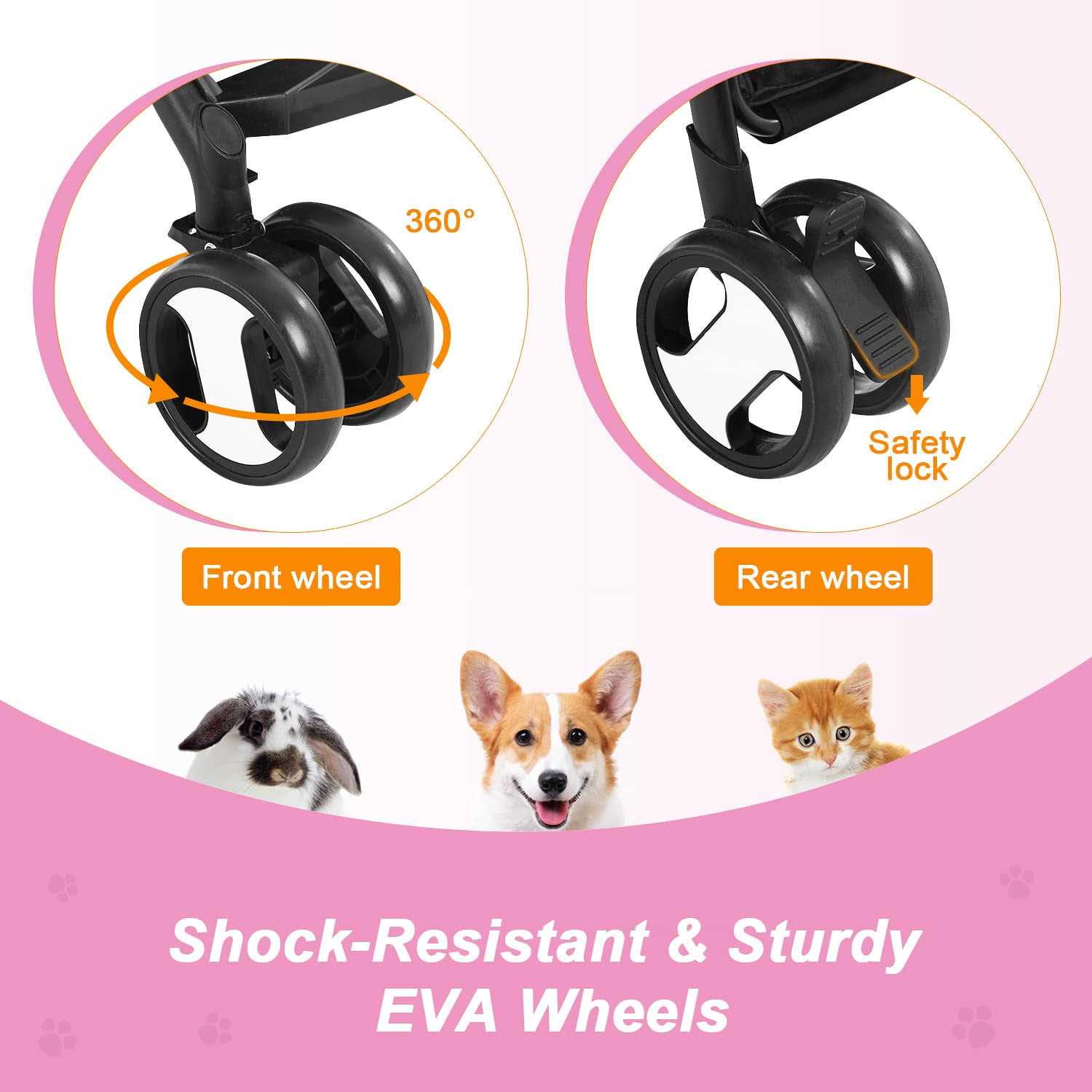 Bestpet 3-in-1Pet Stroller Premium Multifunction Dog Cat with Detachable Carrier &Cup Holder - Nail Gallerys