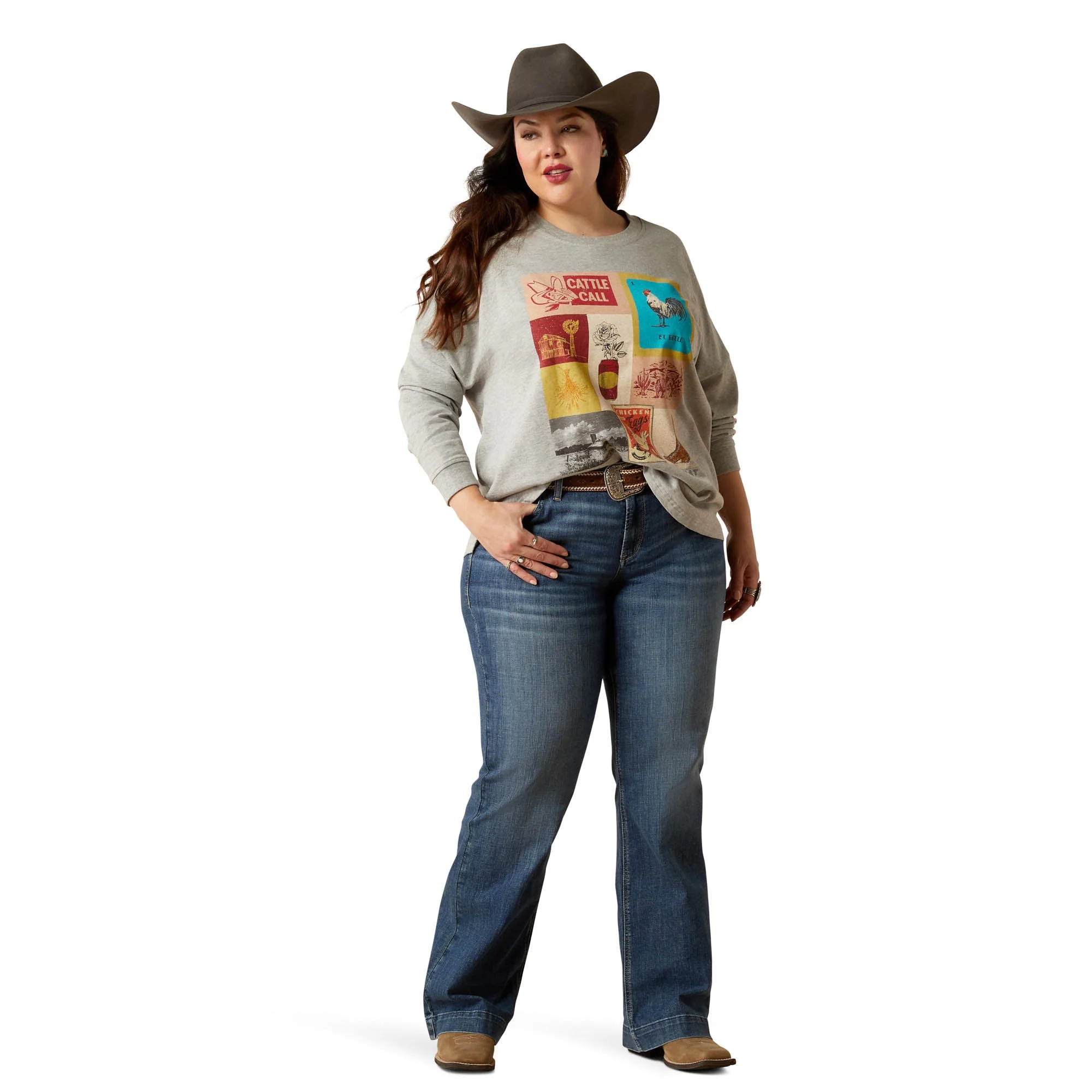 Ariat Women's Cattle Call Oversized Longsleeve Shirt - Nail Gallerys