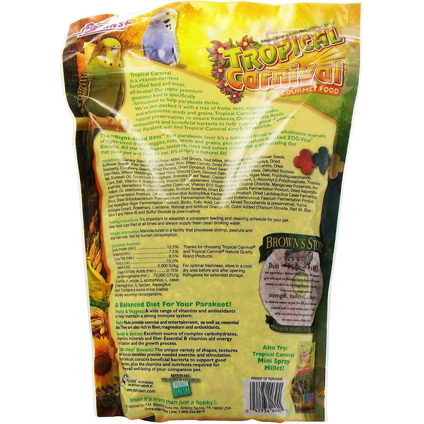 Brown’s Tropical Carnival Parakeet Food - Nail Gallerys