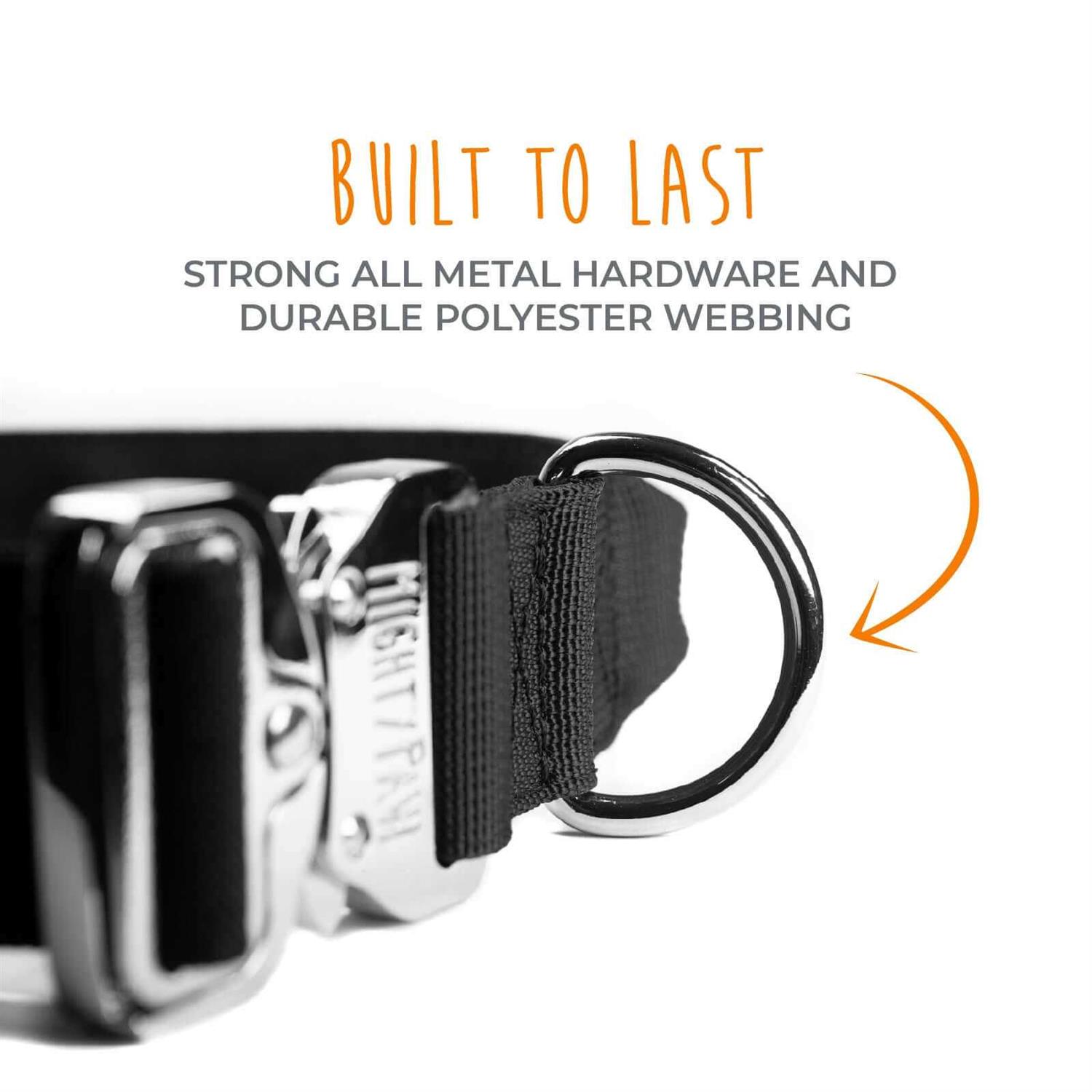 Mighty Paw Dog Collar Heavy Duty with Tactical Metal Buckle - Nail Gallerys