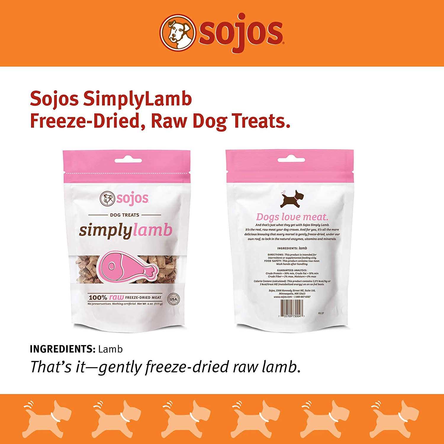 Sojos Simply Lamb Freeze Dried Dog Treats - Nail Gallerys