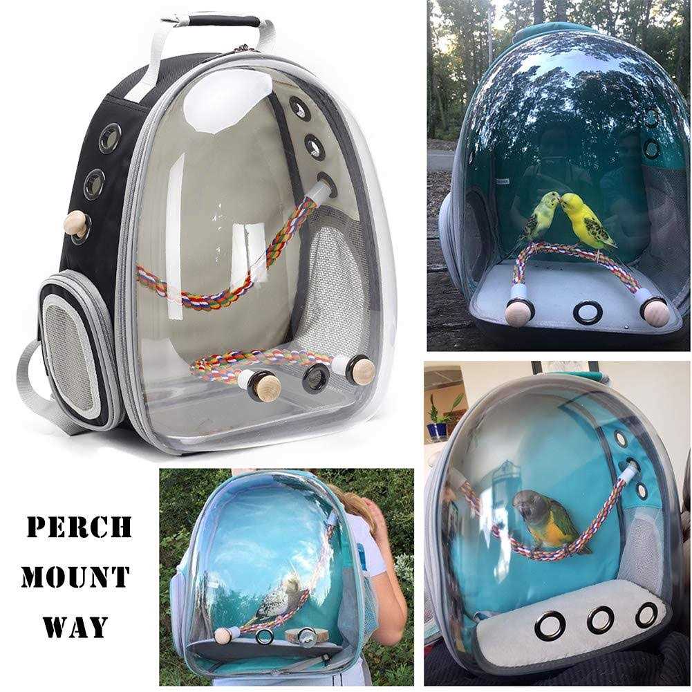 halinfer Bird Carrier Backpack, Bird Travel Backpack with Stainless Steel Tray and Standing Perch - Nail Gallerys