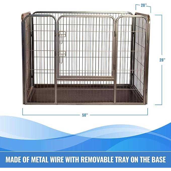 Iconic Pet Heavy Duty Rectangle Tube Pen Dog Cat Pet Training Kennel Crate 92144 - Nail Gallerys