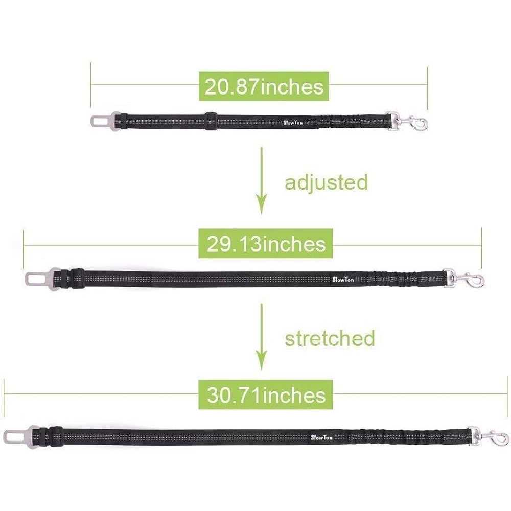 SlowTon Dog Car Harness Seat Belt Set Dog Vest Harness for Car Adjustable Mesh Breathable & Vehicle Safety Seatbelt Tether with Elastic Bungee - Nail Gallerys