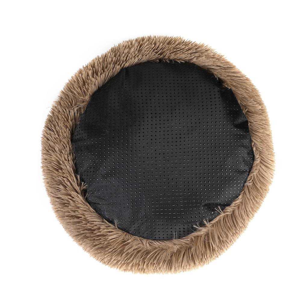 Otoez Round Plush Donut Pet Bed Warm Fur Cuddler Dog Cat Cushion Bed Calming Bed Non-Slip Bottom - Nail Gallerys