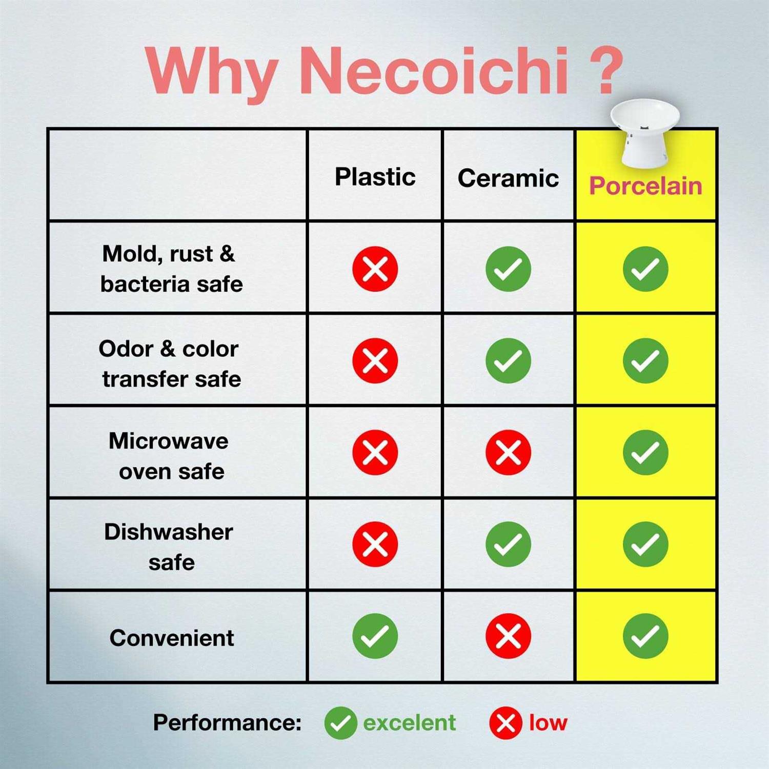 Necoichi Tilted Stress Free Raised Cat Food Bowl - Nail Gallerys