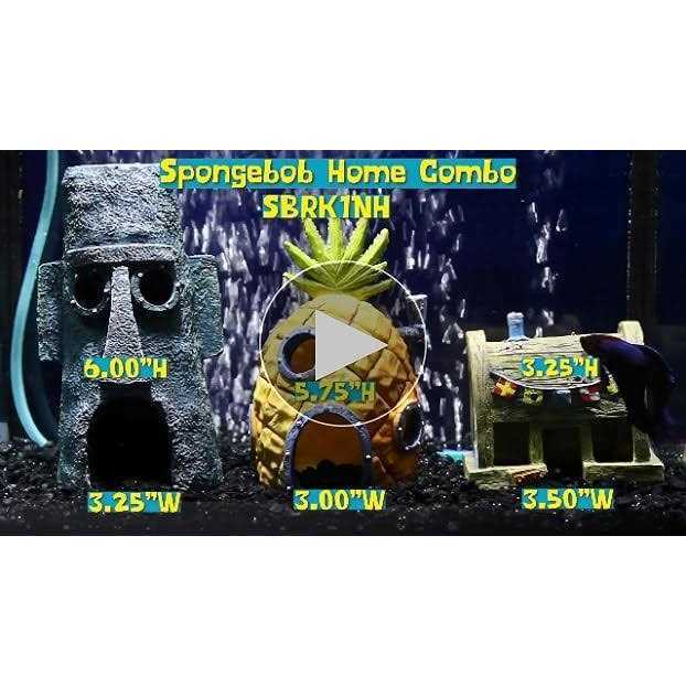 Penn-Plax Officially Licensed SpongeBob SquarePants Home Combo Fish Ornanment - Nail Gallerys