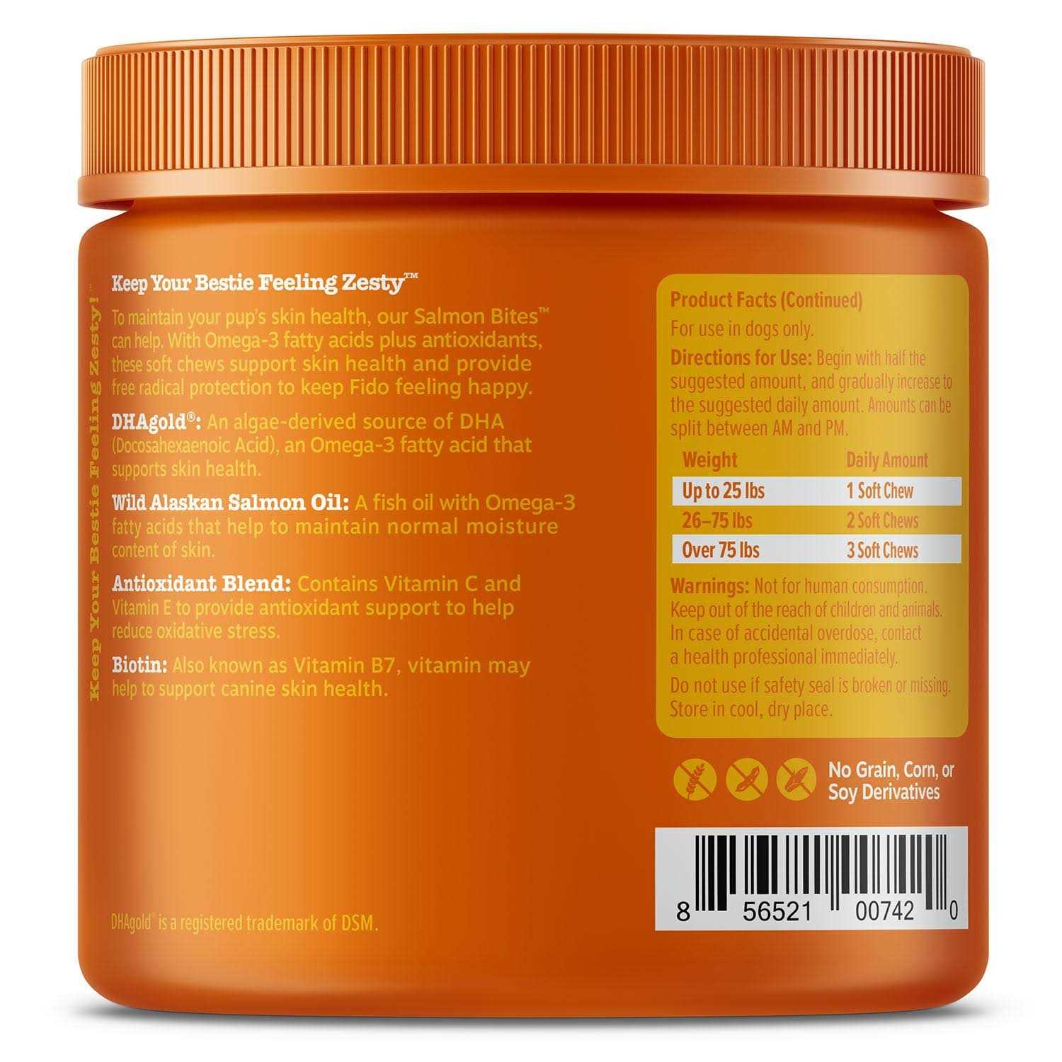 Zesty Paws Salmon Bites for Dogs Skin & Coat - Nail Gallerys