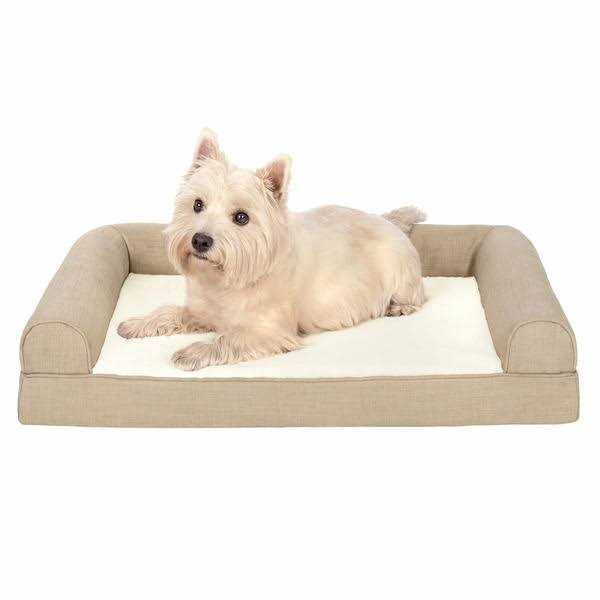 FurHaven Pet Products Plush & Performance Linen Orthopedic Sofa Pet Bed for Dogs & Cats - Nail Gallerys