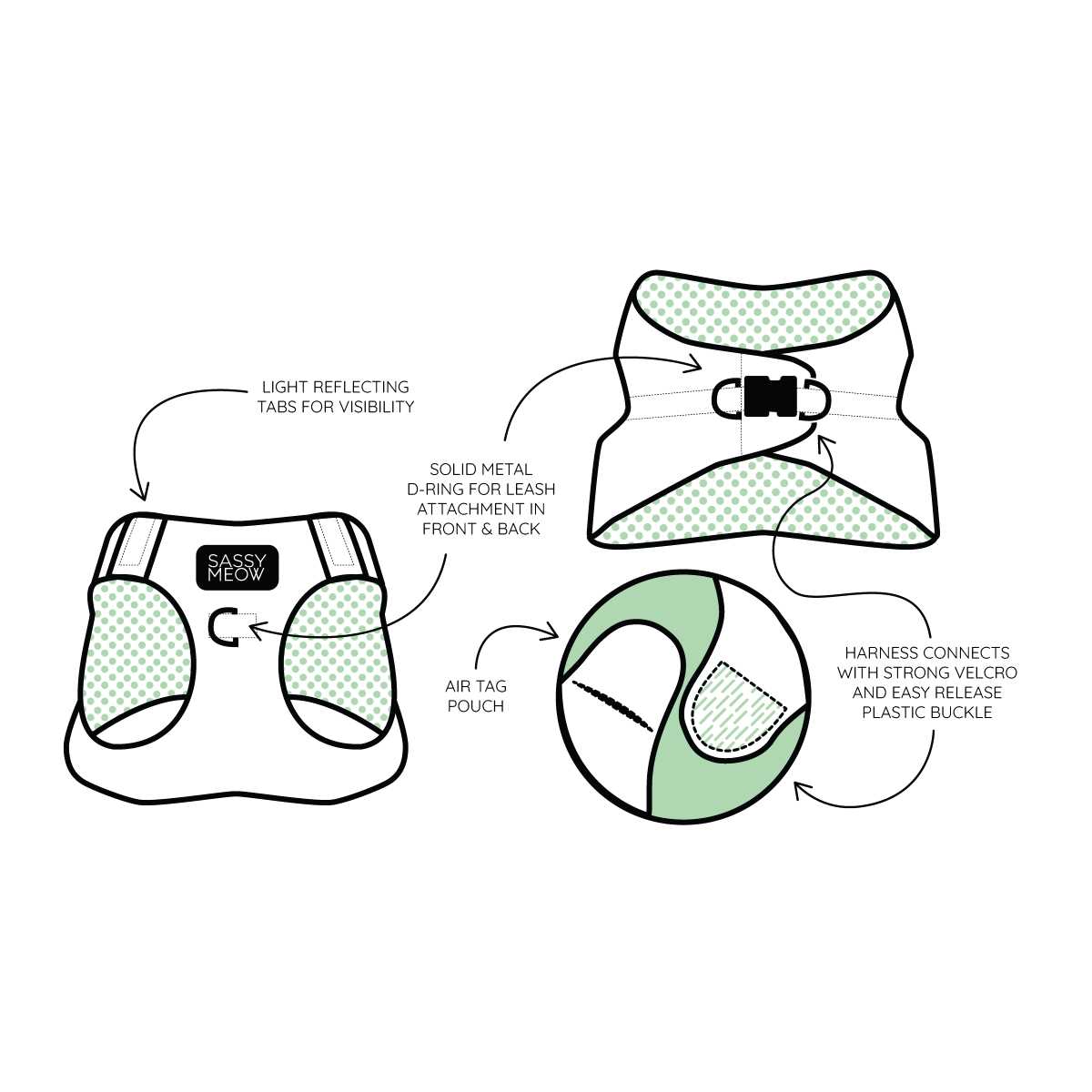 Cat Step-In Harness Sassy Woof - Nail Gallerys