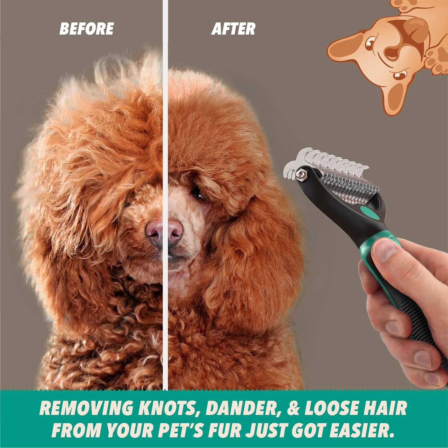 Say Goodbye to Shedding with Ruff ‘N Ruffus Professional Double-Sided Undercoat Rake Dog Brush for Dogs & Cats - Nail Gallerys