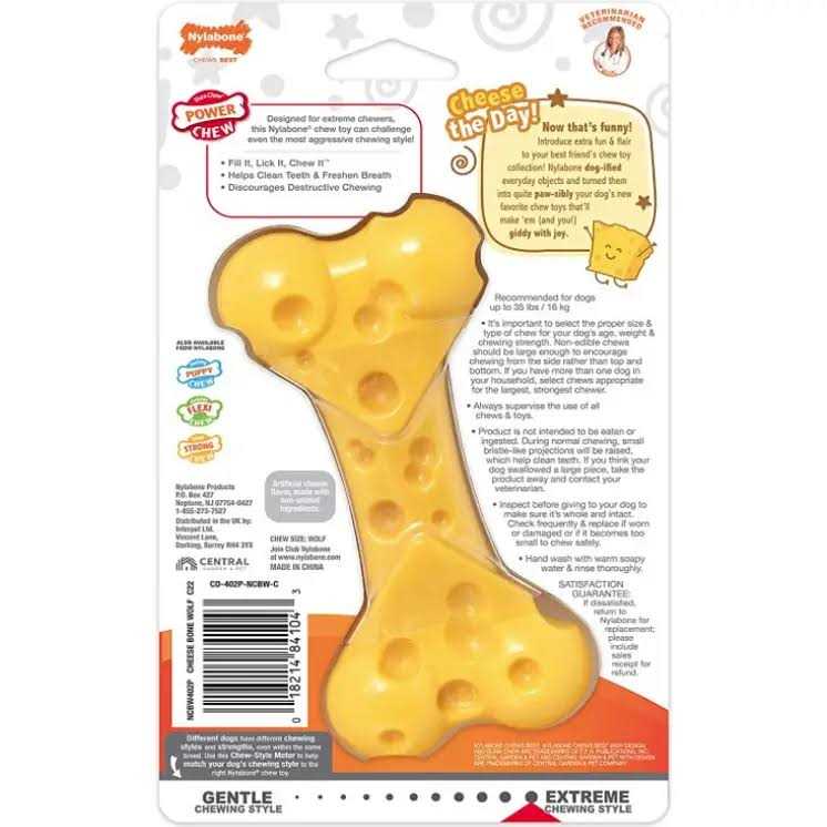 Nylabone Power Chew Cheese Bone Dog Toy - Nail Gallerys