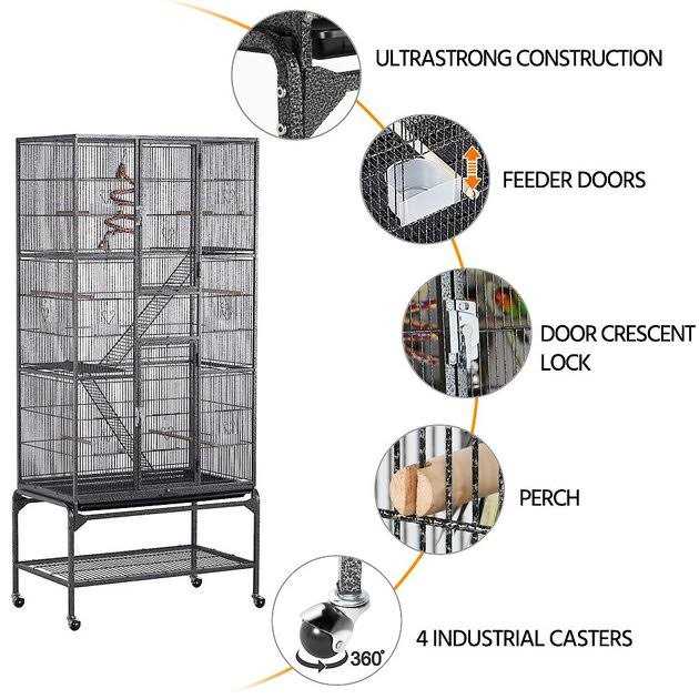 Yaheetech 69-in Parrot Cage with Detachable Stand - Nail Gallerys