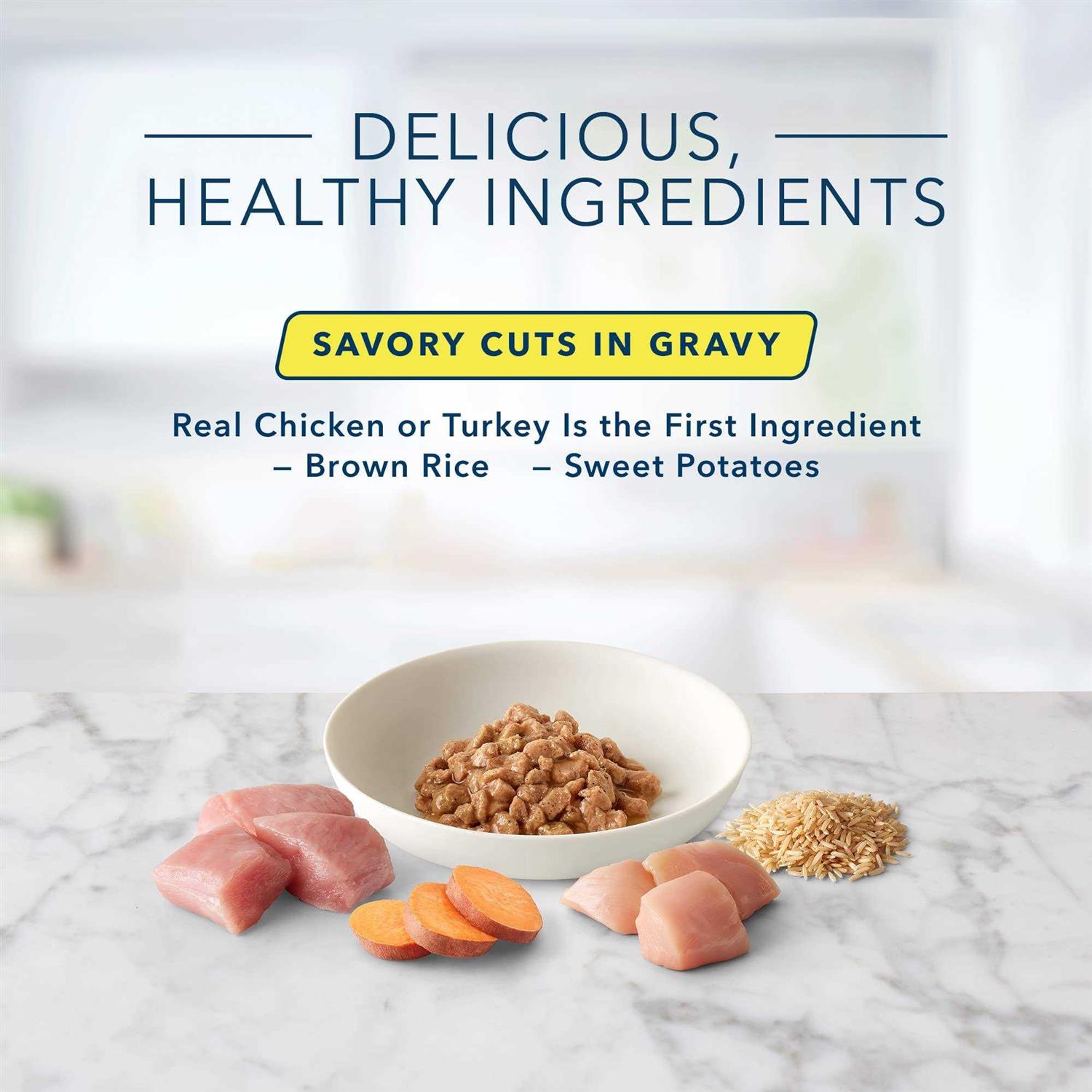 Blue Buffalo Tastefuls Savory Singles Adult Cuts in Gravy Wet Cat Food - Nail Gallerys