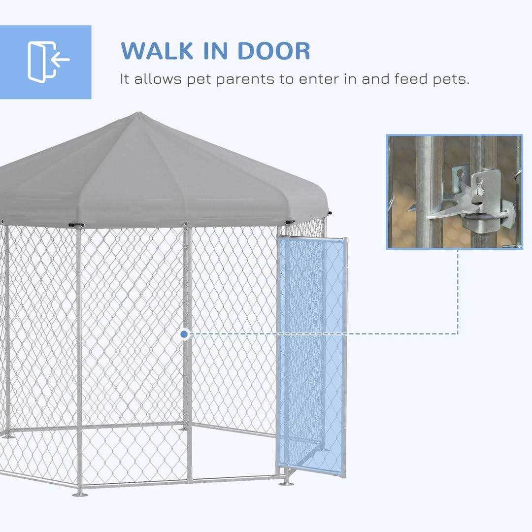 212 Main PawHut Dog Kennel Outdoor Large-Sized Dogs with Waterproof UV Resistant Roof - Nail Gallerys