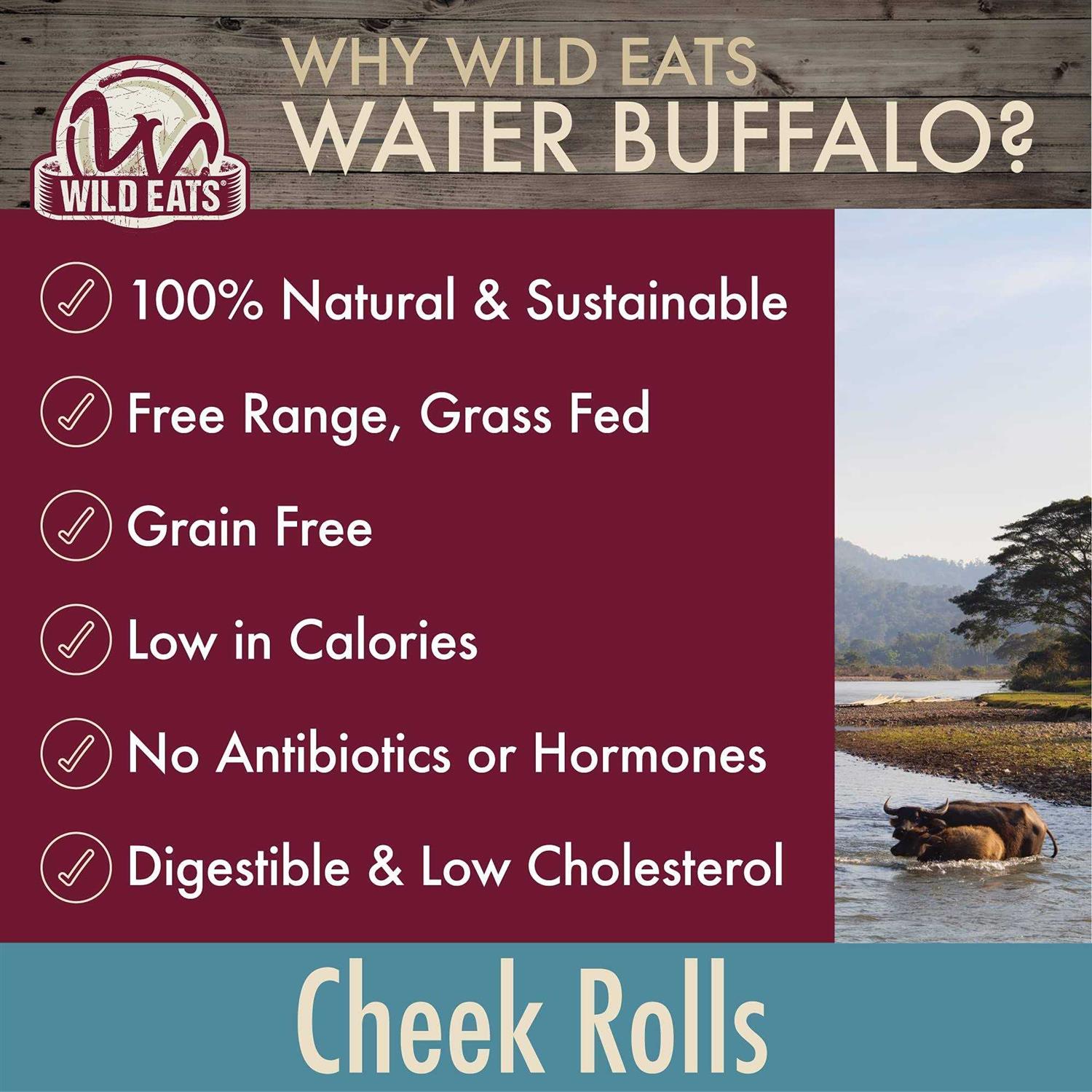 Wild Eats Water Buffalo Retriever Style Cheek Roll Dog Chews-5 Pack - Nail Gallerys
