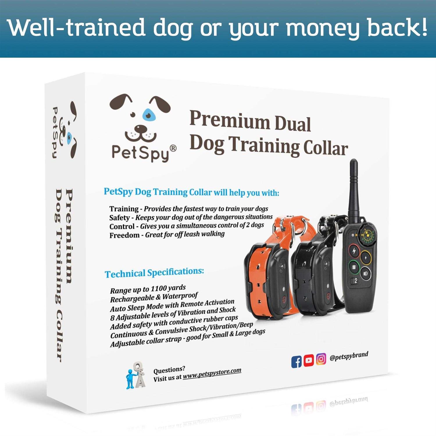 PetSpy Premium Dog Training Shock Collar for Dogs with Vibration Shock and Beep - Nail Gallerys