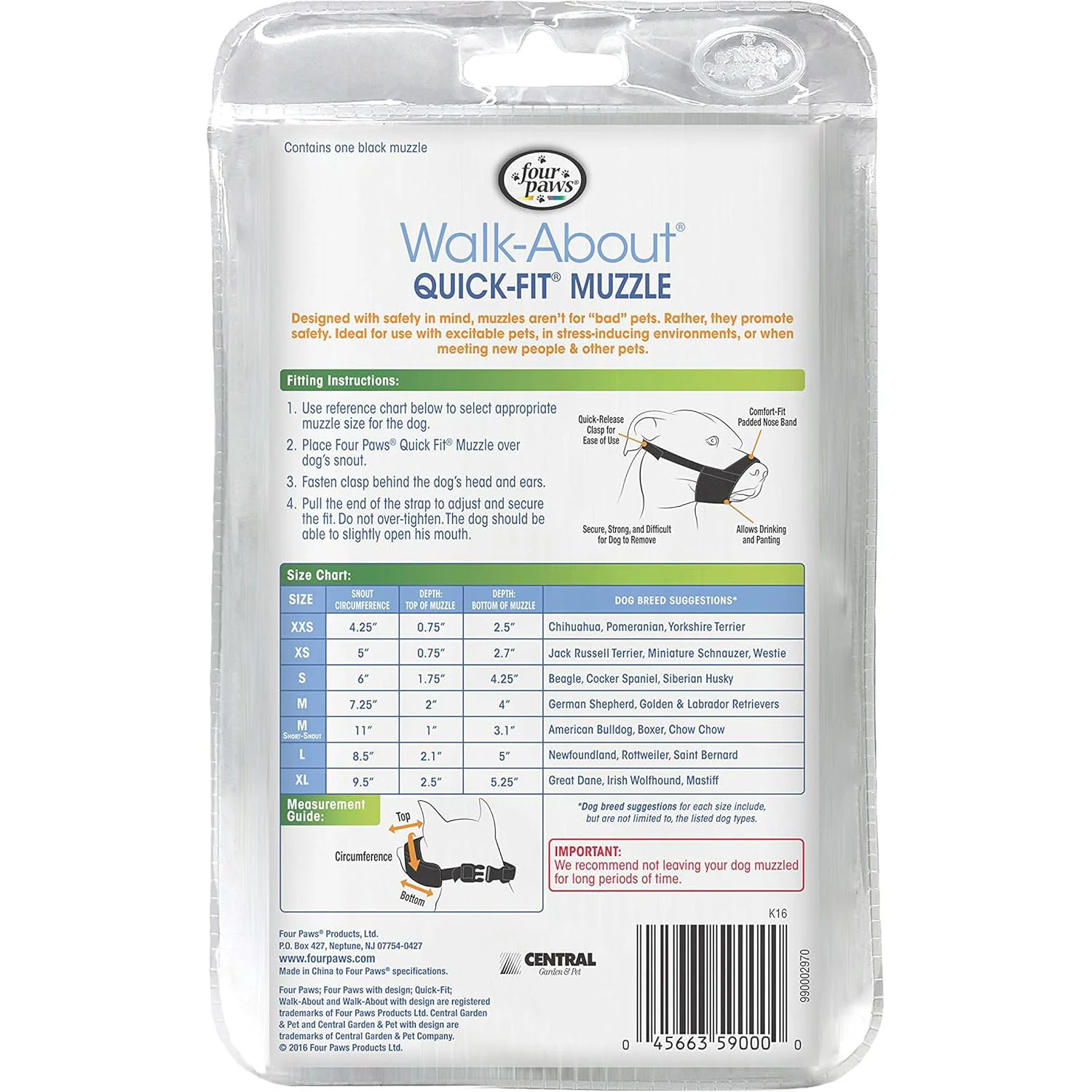 Quick-Fit Dog Muzzle by Four Paws - Nail Gallerys