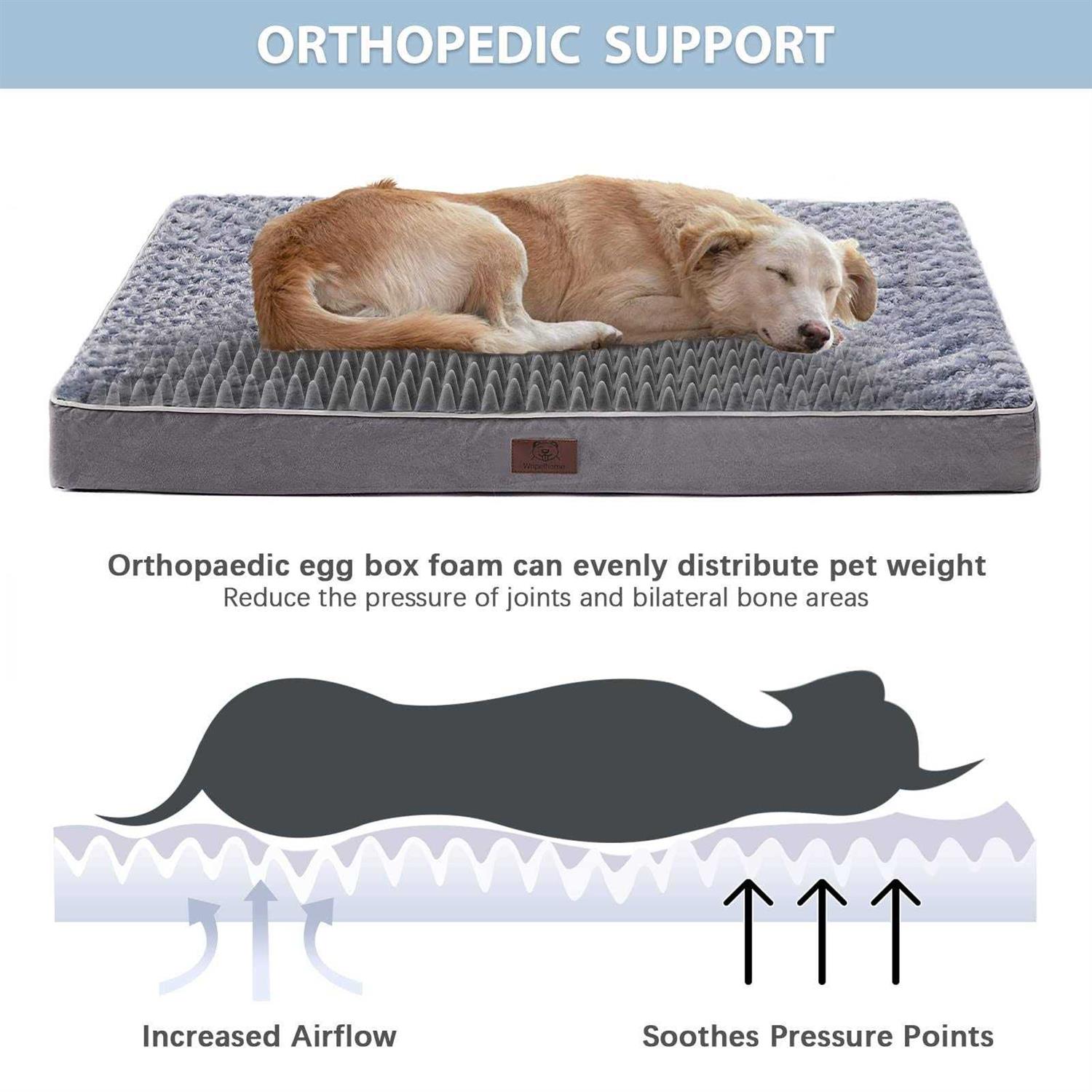 WNPETHOME Orthopedic Dog Beds for Large Dogs Extra Large Waterproof Dog Bed with Removable Washable Cover & Anti-Slip Bottom - Nail Gallerys