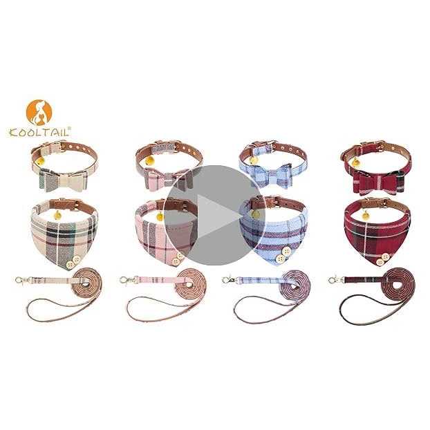 Bow Tie Dog Collar and Leash Set for Small Dogs Puppy Leash Collars Classic - Nail Gallerys