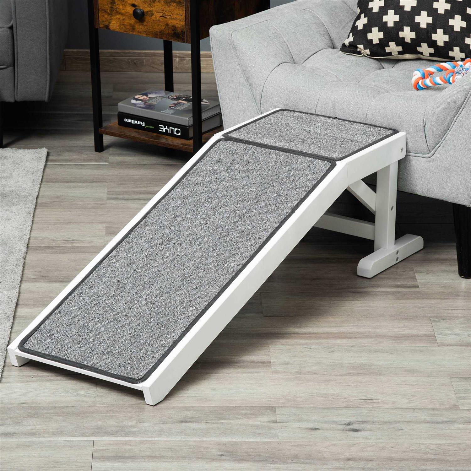 PawHut Pet Ramp, Dog Bed Ramp for Dogs with Non-Slip Carpet and Top Platform - Nail Gallerys
