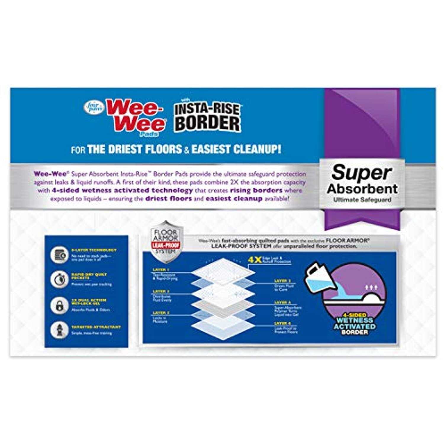 Four Paws Insta-Rise Border Wee-Wee Pads - Nail Gallerys