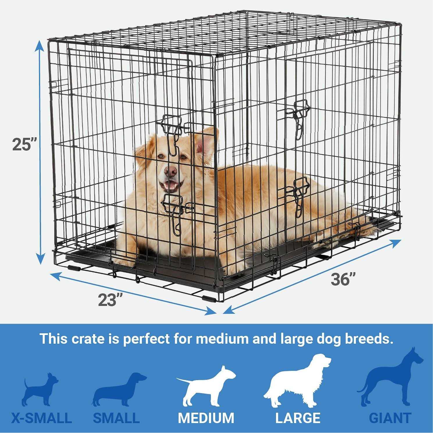 Frisco Heavy Duty Fold & Carry Double Door Collapsible Wire Dog Crate - Nail Gallerys