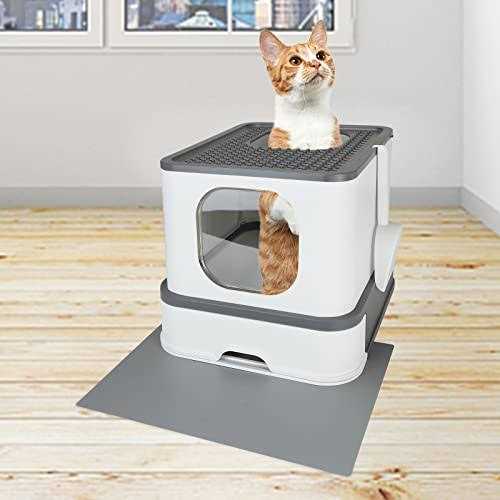 RIZZARI Millions Sold Wordwide Cat Litter Box Large Top Entry Anti-Splashing Litter Box with Lid - Nail Gallerys