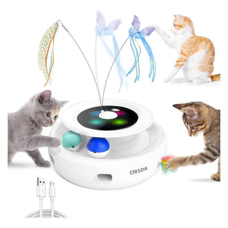 ORSDA 3-in-1 Cat Toys Rechargeable Interactive Cat Toys for Indoor Cats Automatic Kitten Toy - Nail Gallerys