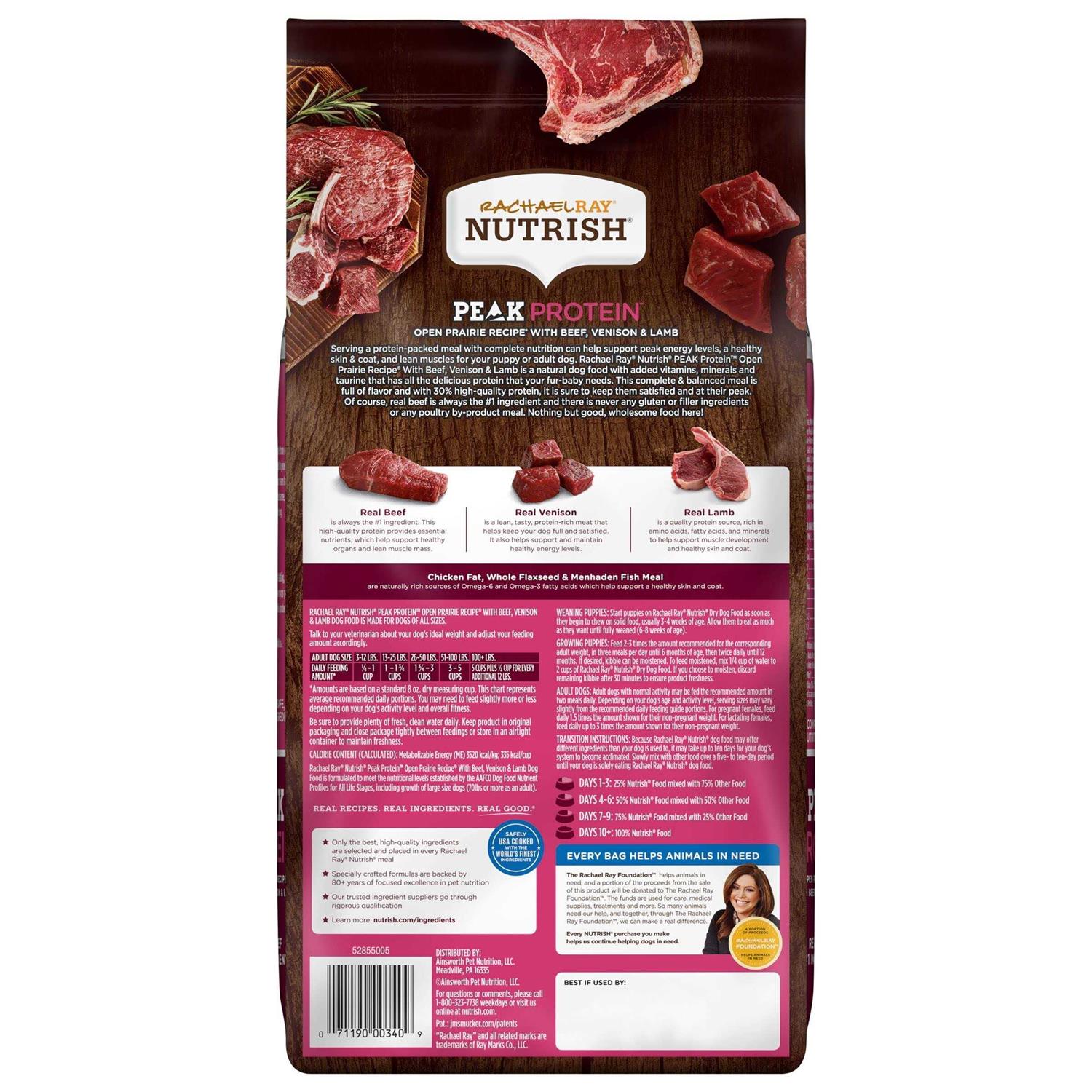 Rachael Ray Nutrish Peak Natural Dry Dog Food Open Prairie Recipe with Beef - Nail Gallerys