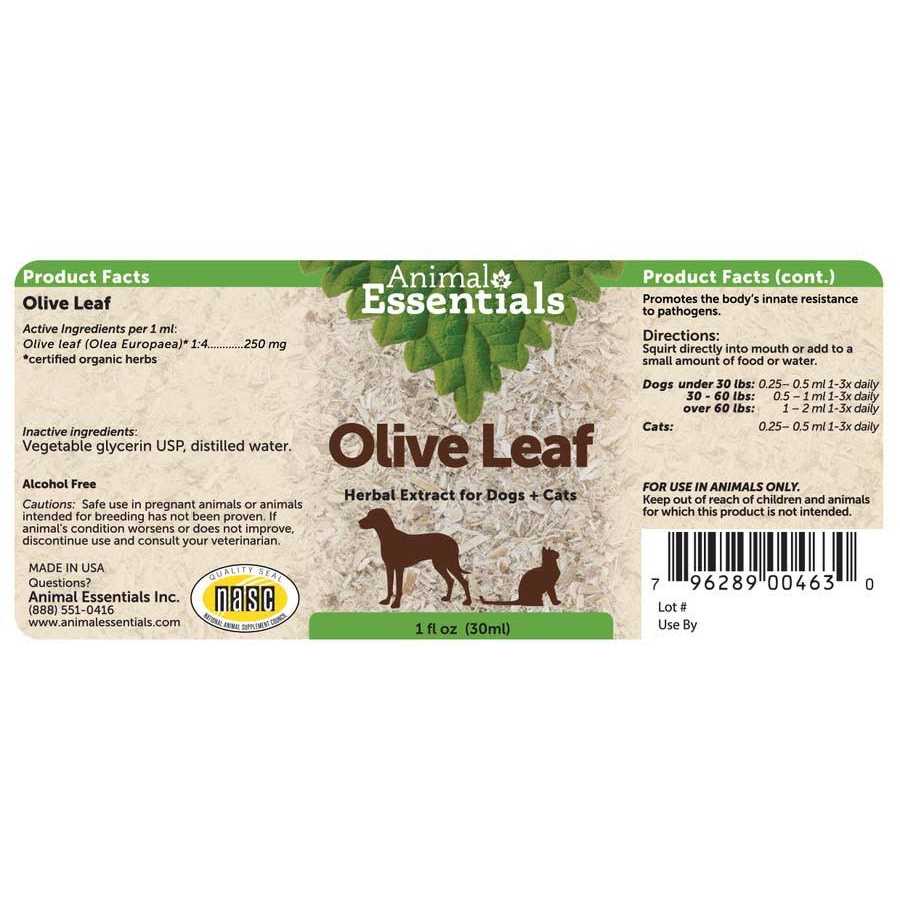 Animal Essentials Olive Leaf Herbal Extract Bottle - Nail Gallerys
