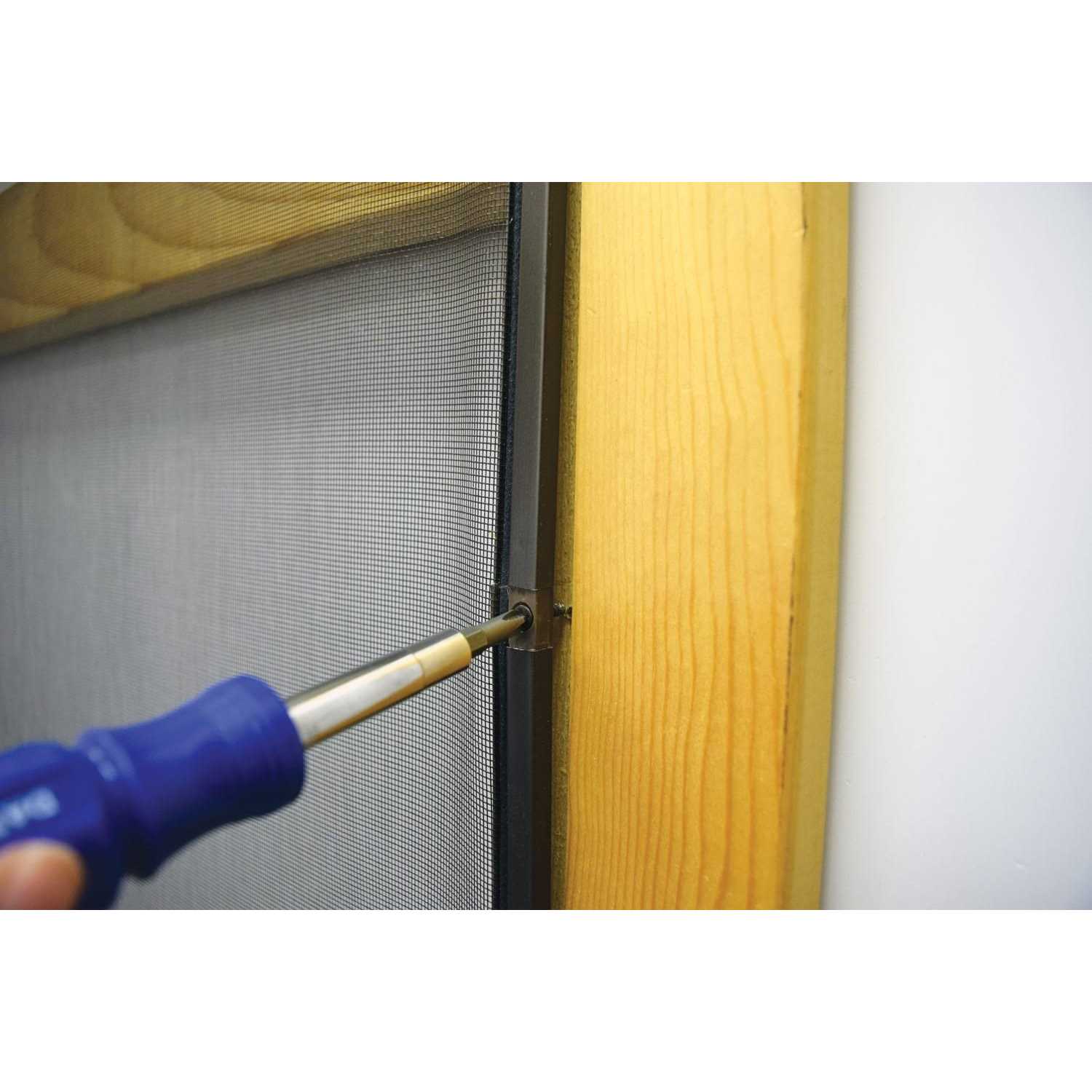 Screen Tight 36 in. x 80 in. Chesapeake Series Reversible Wood Screen Door with Medium Pet Flap - Nail Gallerys