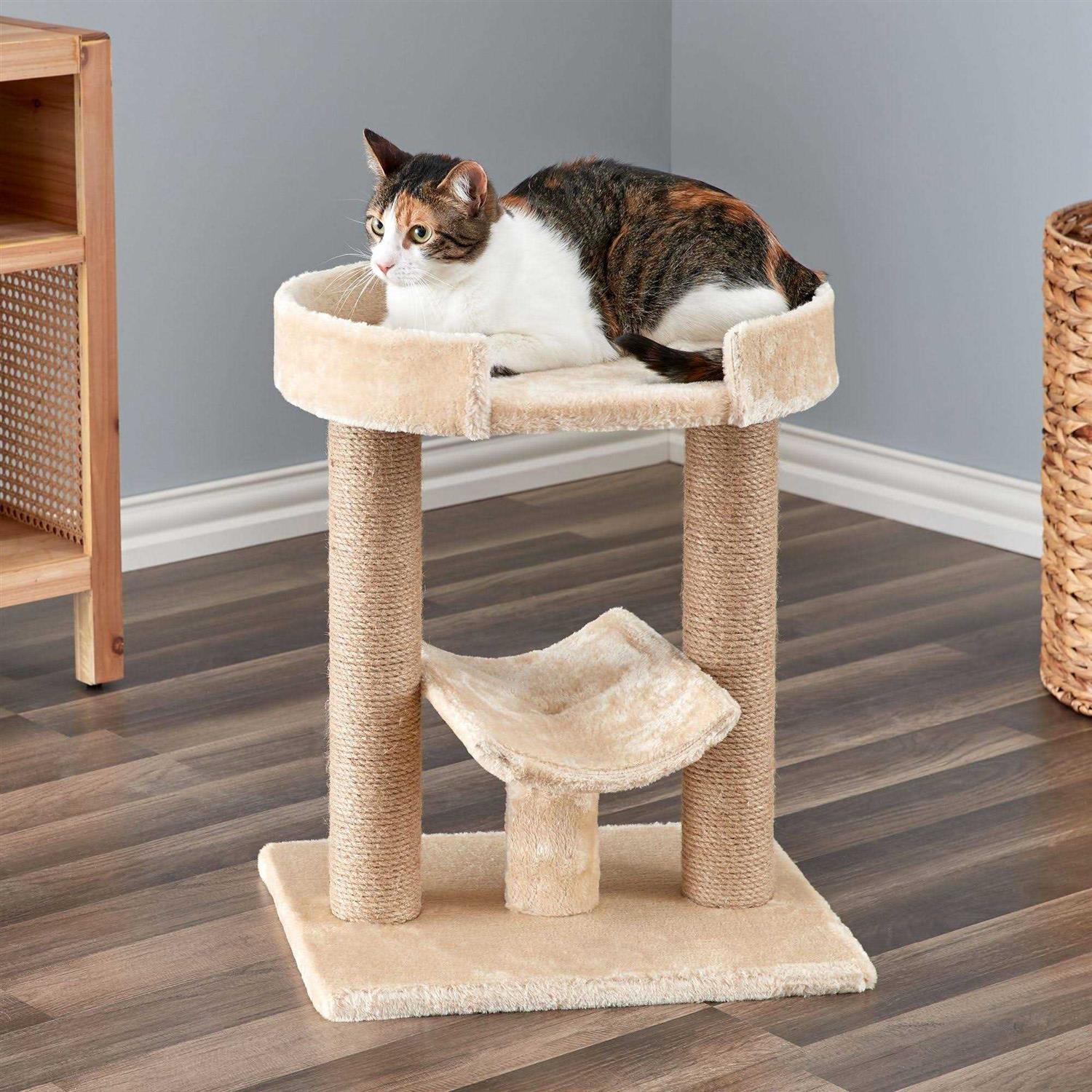 Two by Two 21.1 in. Laurel Cat Scratching Tree - Nail Gallerys