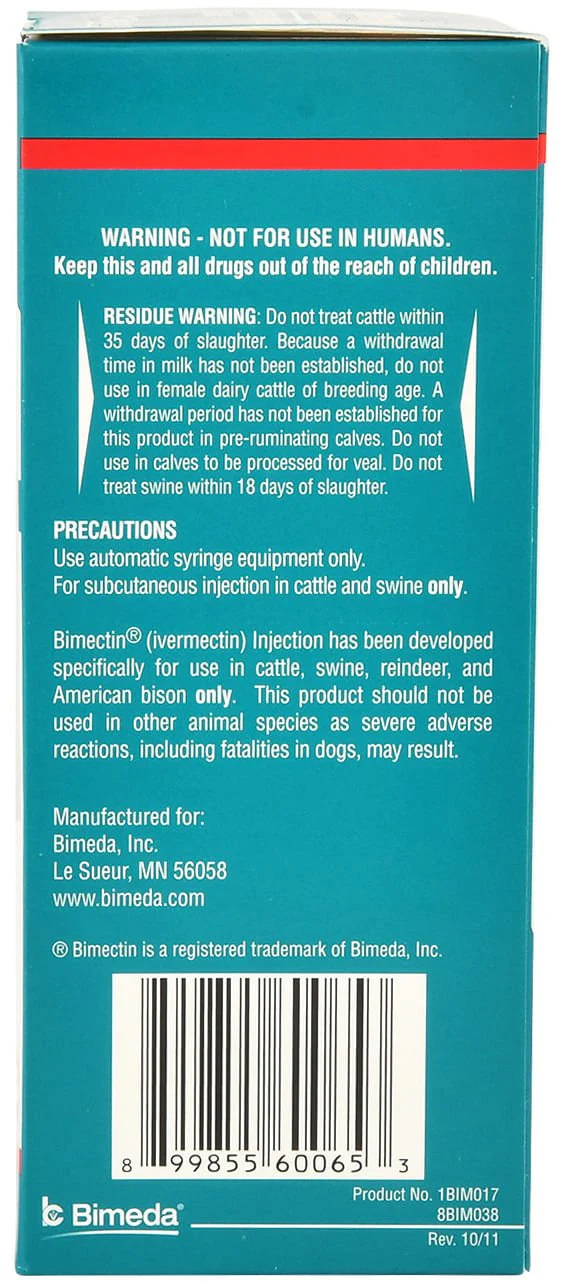 Bimectin Injection (1%) Cattle & Swine Dewormer - Nail Gallerys