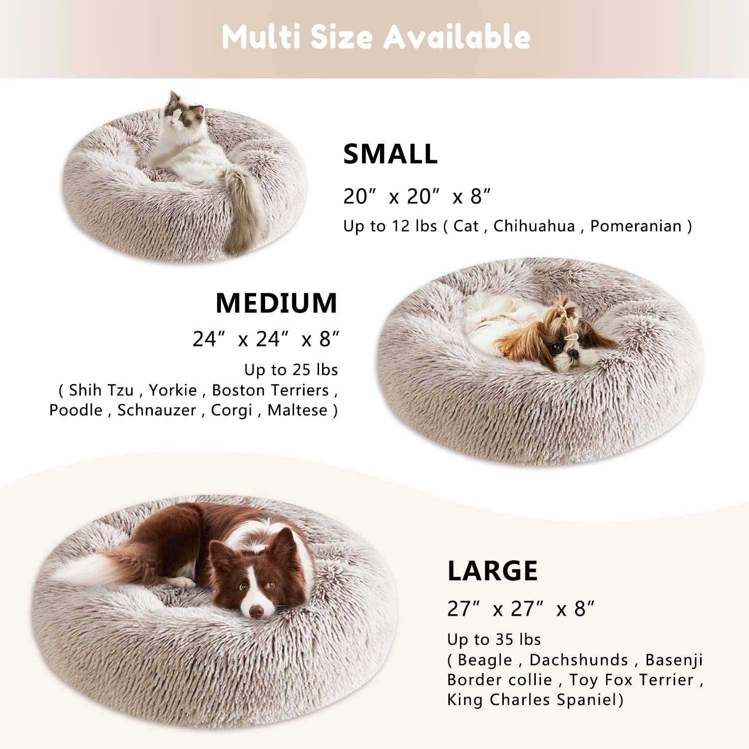 WESTERN HOME WH Western Home Faux Fur Dog Bed & Cat Bed Original Calming Dog Bed for Small Medium Large Pets - Nail Gallerys