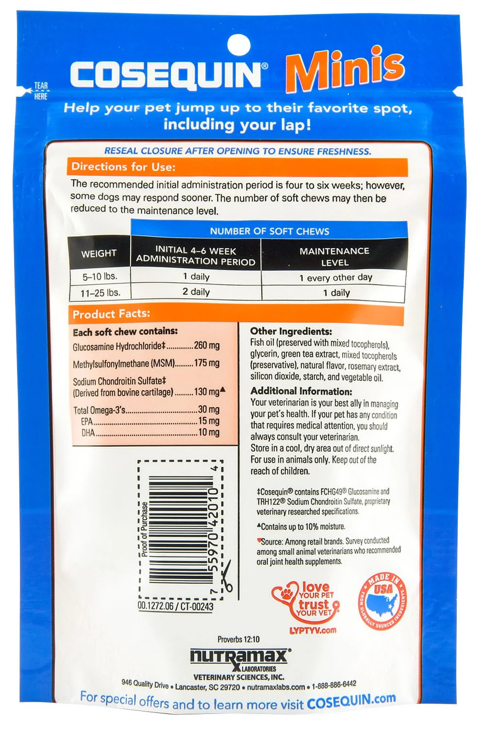 Nutramax Cosequin Minis - Maximum Strength with MSM Plus Omega-3's - Nail Gallerys