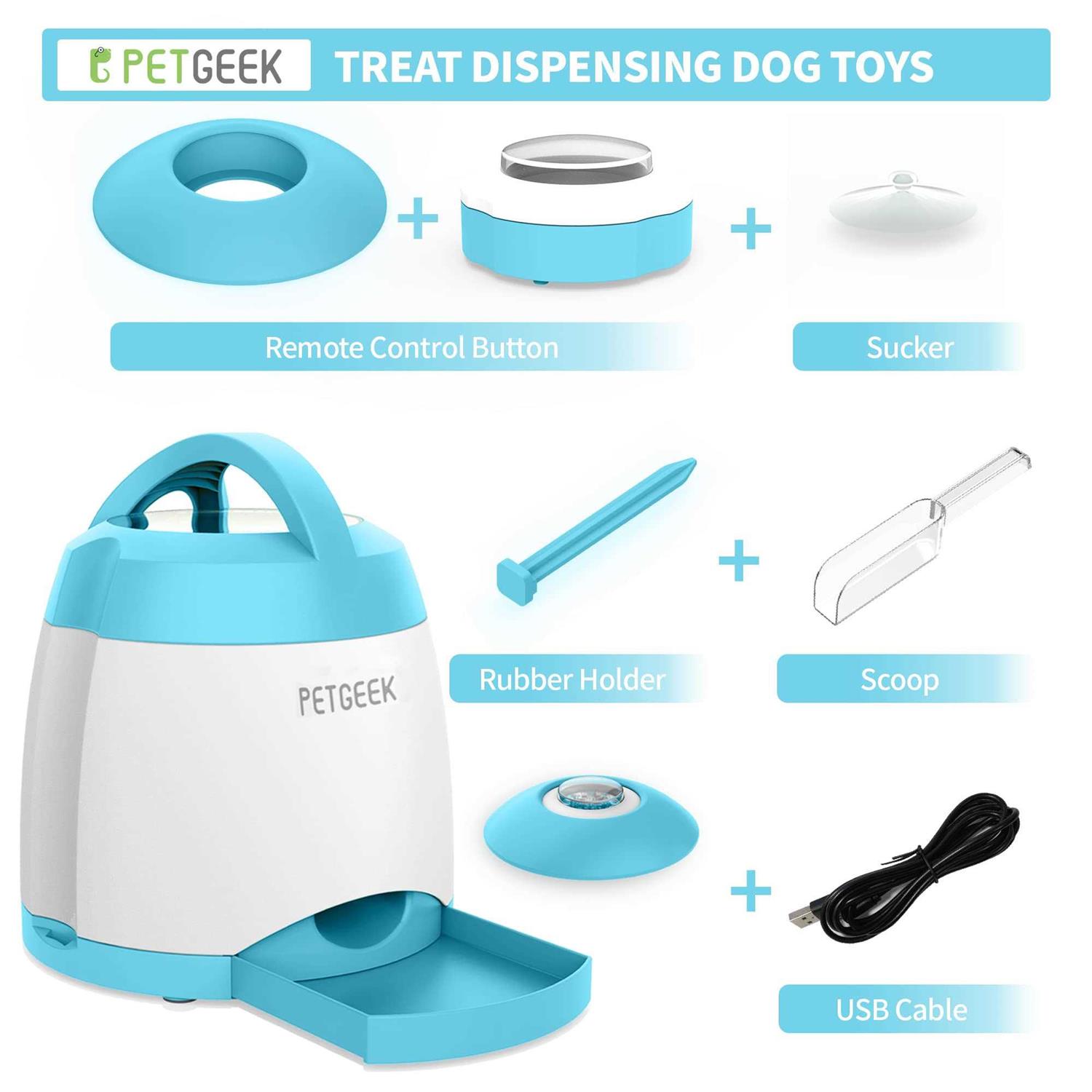 PETgEEK Treat Dispenser Dog Toys, Automatic Pet Feeder with Dual Power Supply and Remote control, Dog Puzzle Toys and Interactive Dog Toys in One - Nail Gallerys