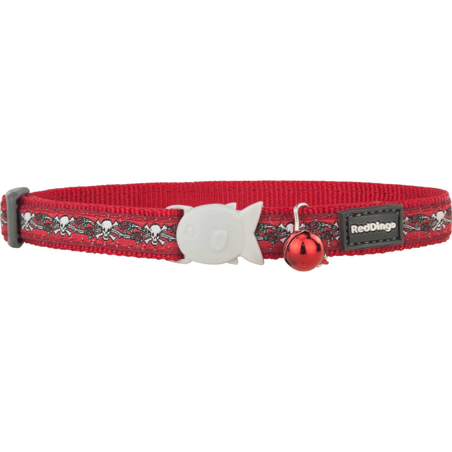Red Dingo Cat Collar Skull & Roses Red - Nail Gallerys