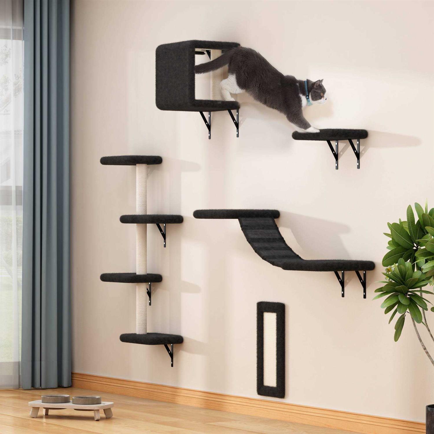 Coziwow Wall Mounted Shelves Set Cat Tree - Nail Gallerys