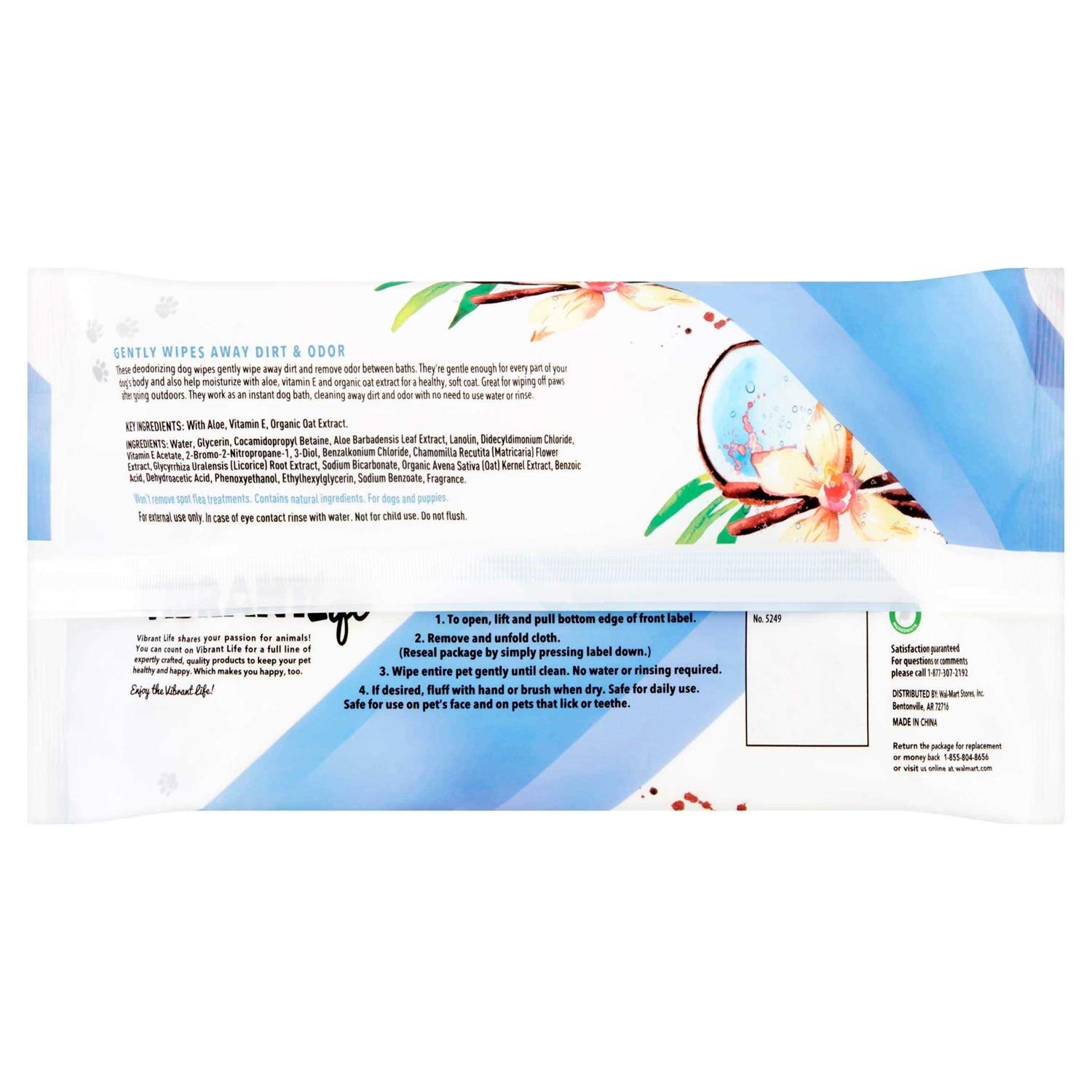 Vibrant Life Jumbo Deodorizing Wipes for Dogs & Puppies - Nail Gallerys