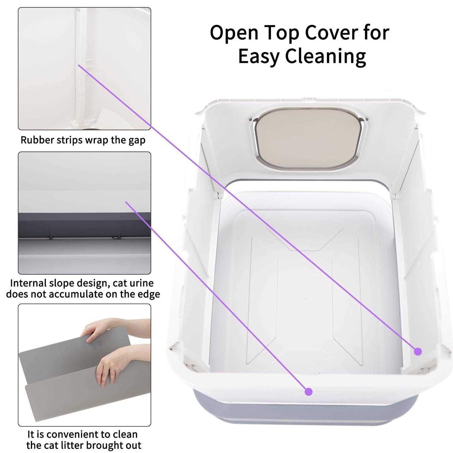 RIZZARI Millions Sold Wordwide Cat Litter Box Large Top Entry Anti-Splashing Litter Box with Lid - Nail Gallerys