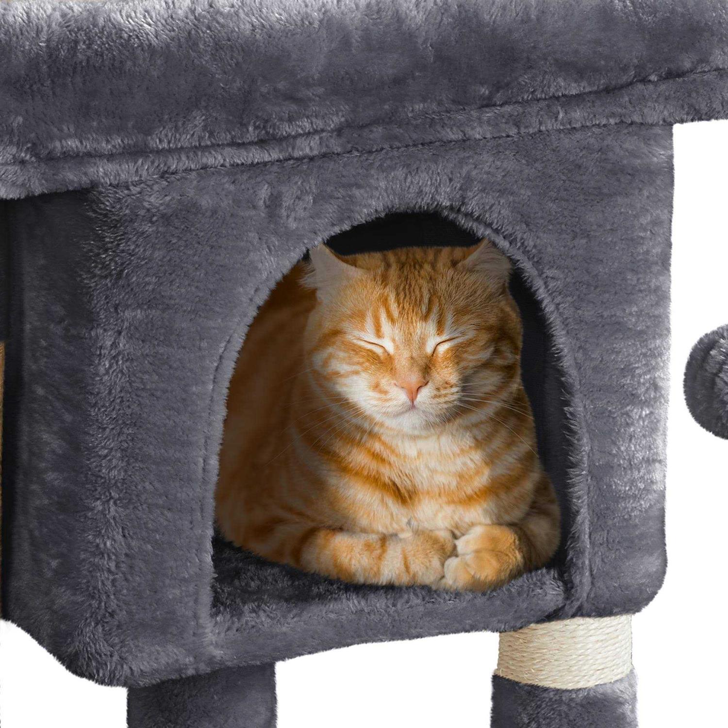 Topeakmart Gray 2-Level Small Cat Tree with Wide Perch - Nail Gallerys