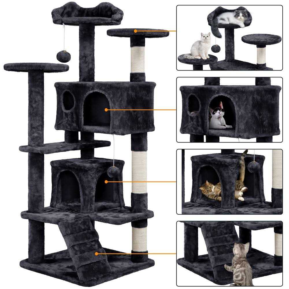Yaheetech 54H Cat Tree with 2 Condos for Kittens Small Cats - Nail Gallerys