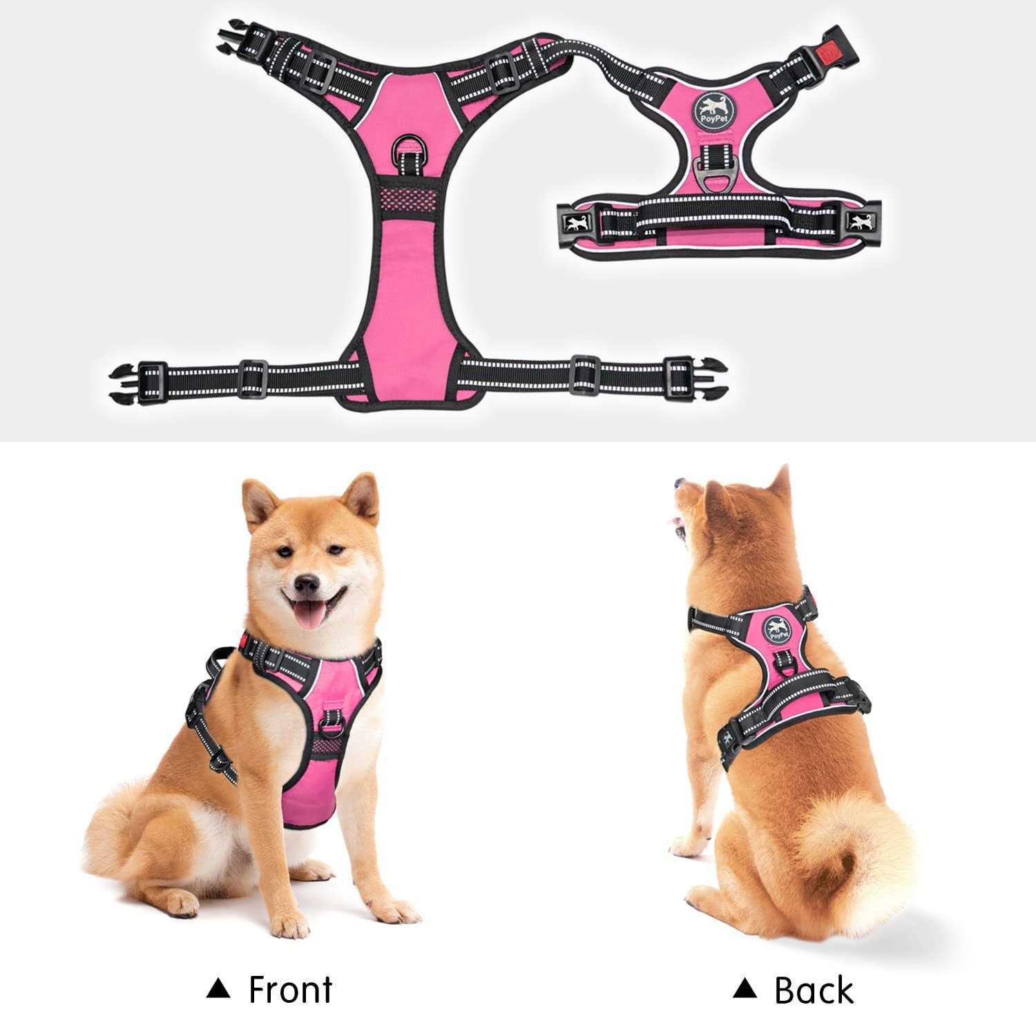 Poypet No Pull Dog Harness, Reflective Vest Harness with Front Adjustable - Nail Gallerys