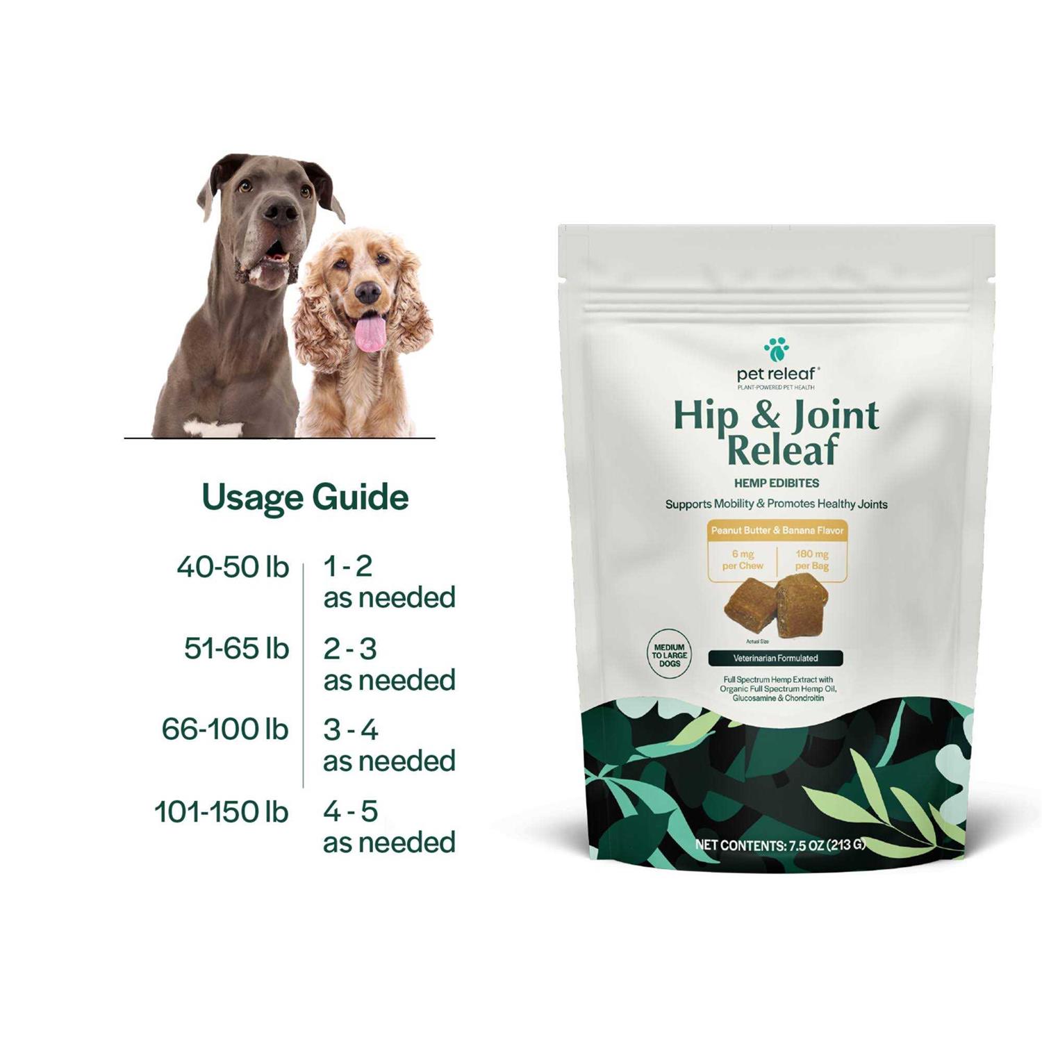 Pet Releaf Hip & Joint Releaf Edibites Peanut Butter & Banana Medium to Large Dogs - Nail Gallerys