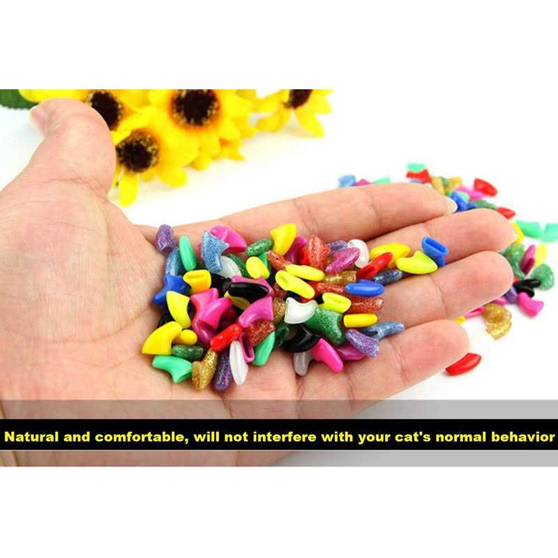 VICTHY Cat Nail Caps Pet Cat Soft Claws Nail Covers Cat Claws with Glue and Applicators Medium - Nail Gallerys