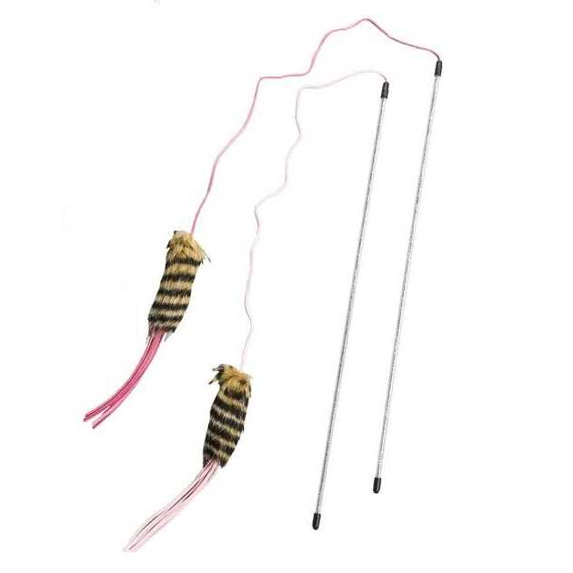 Ethical Pet Leather Strand Teaser Wand Cat Toy - Nail Gallerys