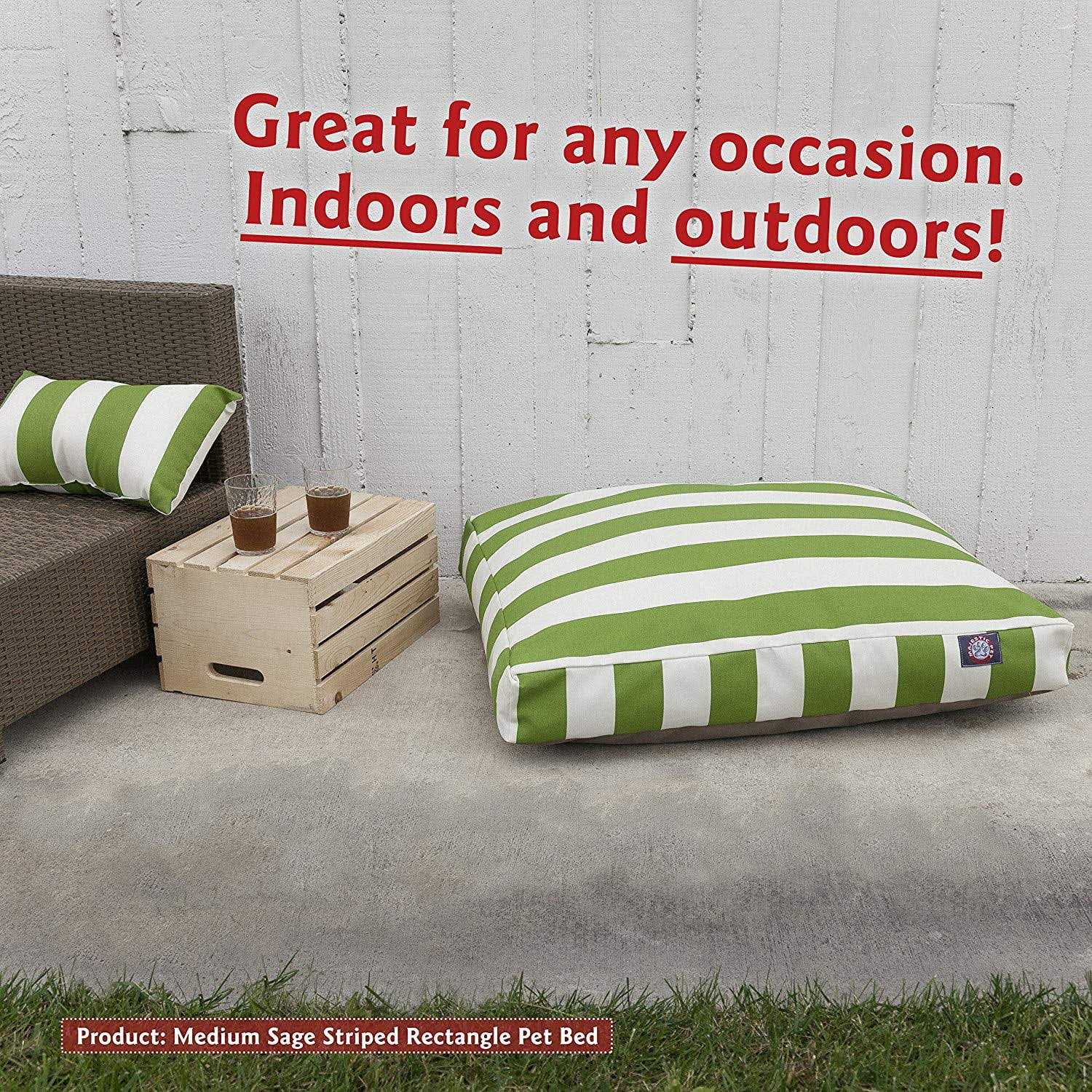 Majestic Pet Vertical Stripe Rectangle Dog Bed - Nail Gallerys